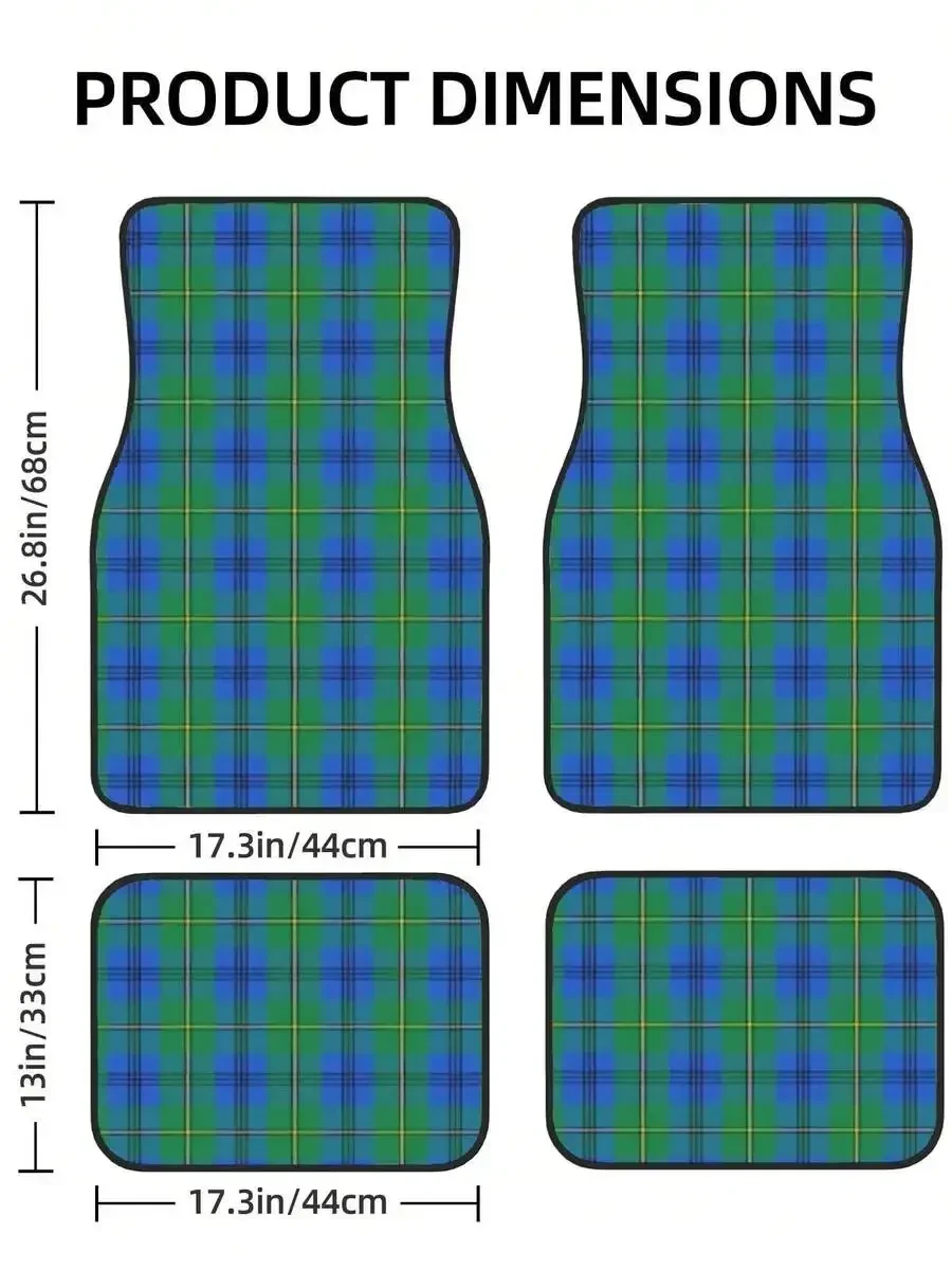 Tartan Plaid All Weather Floor Mats 4 Piece Universal Fit For SUV Truck Van Easy Clean