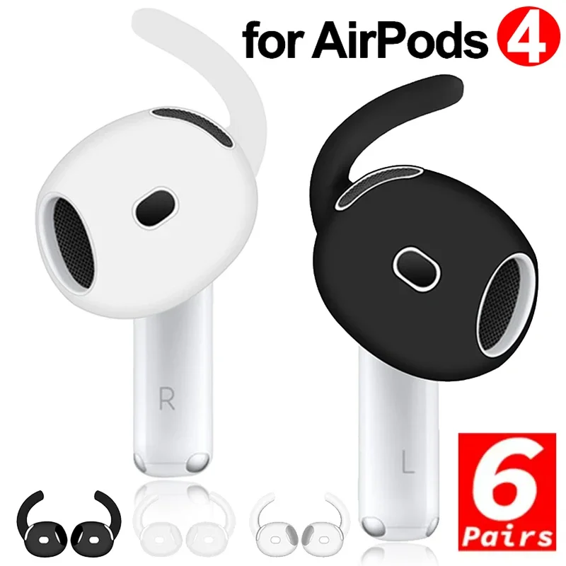 For Apple Airpods 4 Silicone in-Ear Eartip Protector for AirPods 4 Case Cover Earpad with Anti-slip Earhook Earphone Accessories