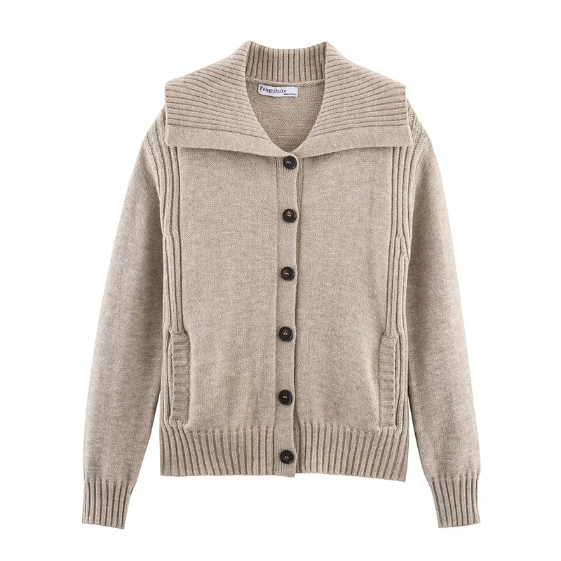 

2025 Fall New Women's Fashion, Stylish and Versatile Knit Jacket with Ribbed Trim.