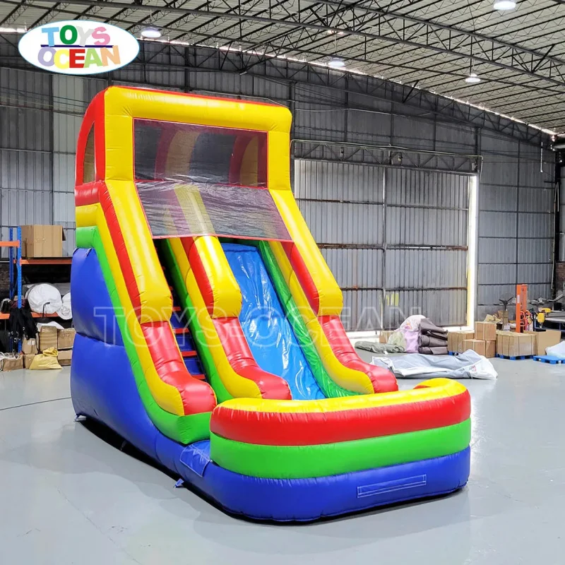 Commercial Grade Rainbow Inflatable Slide with Climbing Ladder for Kids Party Rental