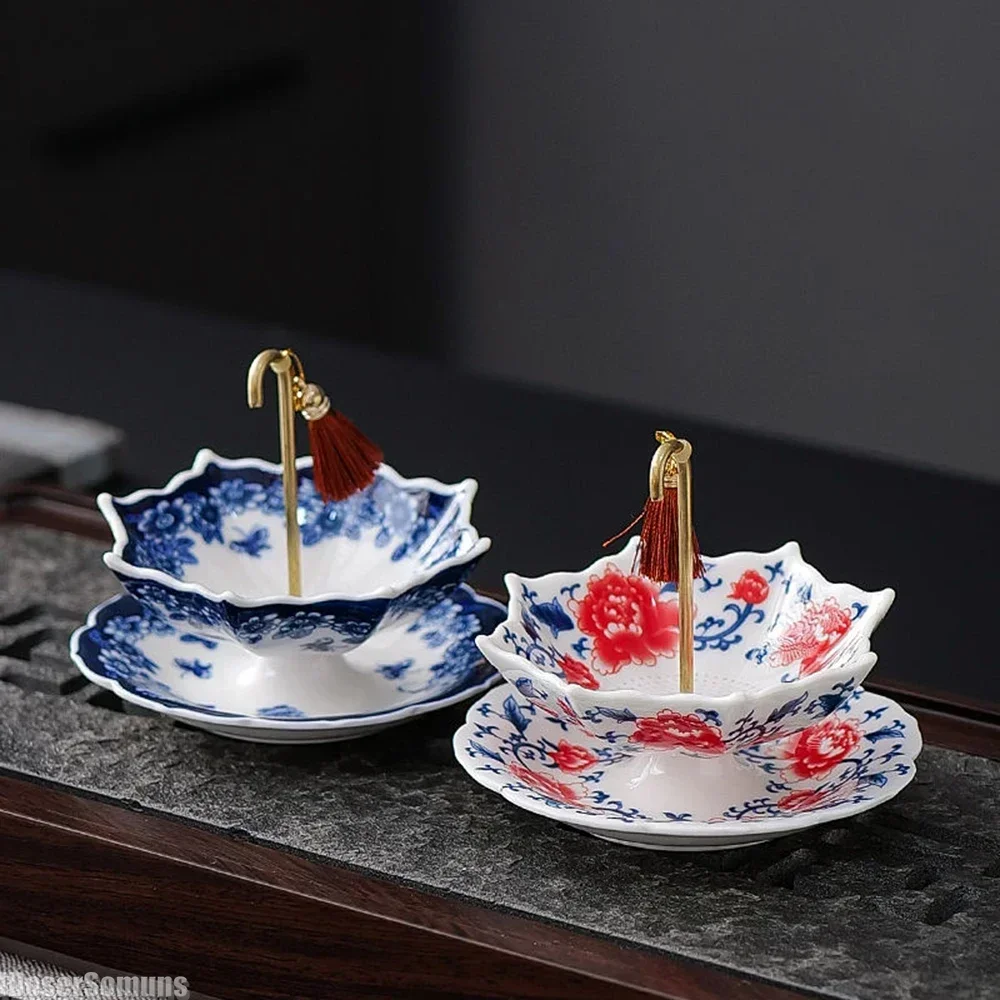 2025 New Creative Blue and White Umbrellas Tea Filters Ceramic Filters Tea Ceremony Decoration Tea Accessories Gift for Friends