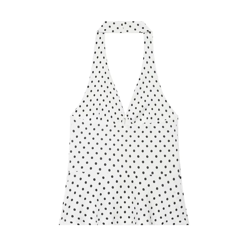 Damen Halter Tank Top 2026 – Schwarzes, sexy rückenfreies Sommer-Strand-Top für Frauen, schulterfreies Camisole Damen-Oberteil – Detail 7