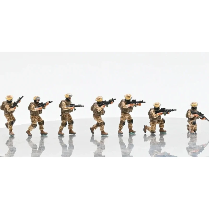 1/72 Scale US Marine Corps 7pcs Soldier Action Figures Model Toys DIY Scene Accessory Doll Collection Display Fans Gifts Joys