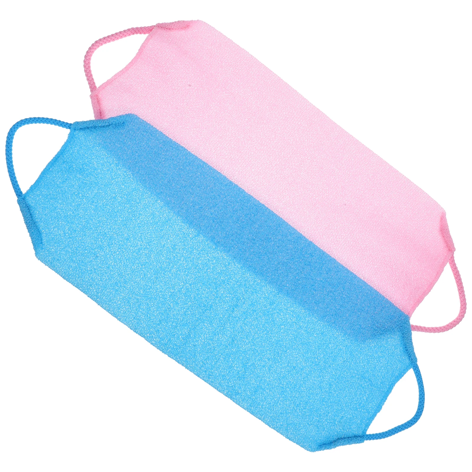 

2pcs Body Exfoliating Back Rub Strip Bath Towels Sponge Mesh Skin Scrubber Dead Skin Removal Men Women bath scrubber for body