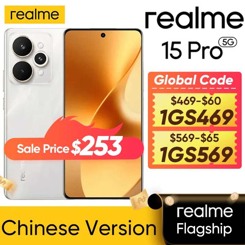Realme 15 Pro الإصدار الصيني 6.8 "144 هرتز AMOLED عرض 7000 مللي أمبير بطارية تيتان 80 واط SuperVOOC 50MP كاميرا خلفية سنابدراجون 7 Gen 4