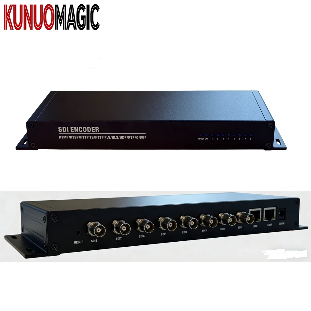 8-Channel H265 1080P Full HD Video Encoder Hardware SDI VBR CBR with AAC/MP3 Audio for Live Streaming Media Splitters Converters