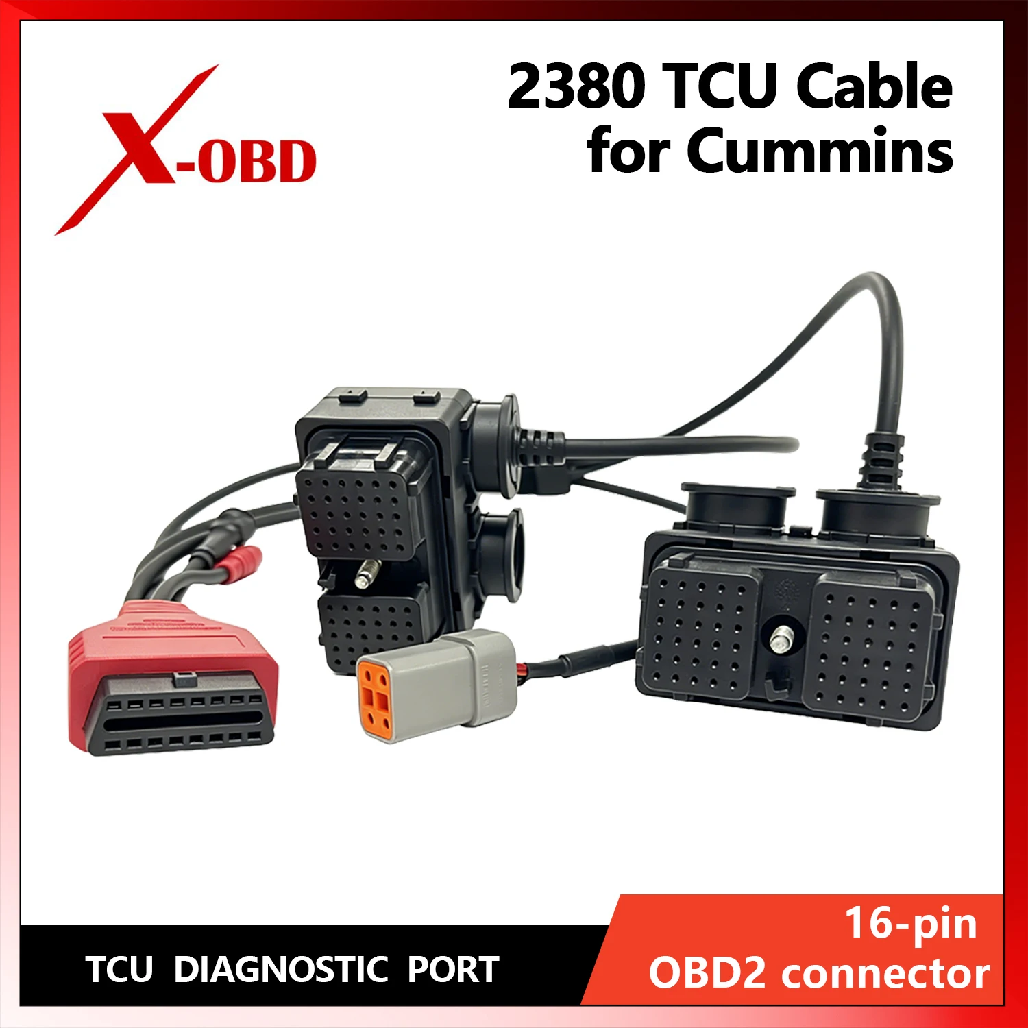 2380 TCU Diagnostic Cable Compatible with Cummins Heavy Duty Truck 9 Pin Adapter for ISX X15 X12 Freightliner Peterbilt Kenworth