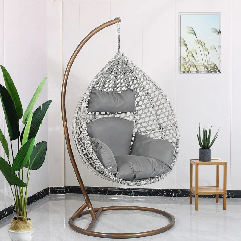 Magic leaf rattan hanging chair indoor swing outdoor cradle bird's nest Internet celebrity lazy straw hat hanging basket spot