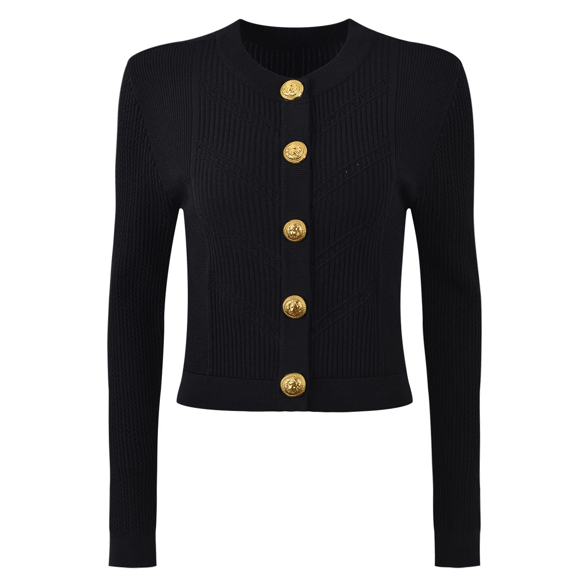 

Spring And Autumn New Women's Fashionable Temperament Commuting Round Neck Long Sleeved Knitted Jacket+Half Body Short Skirt Set