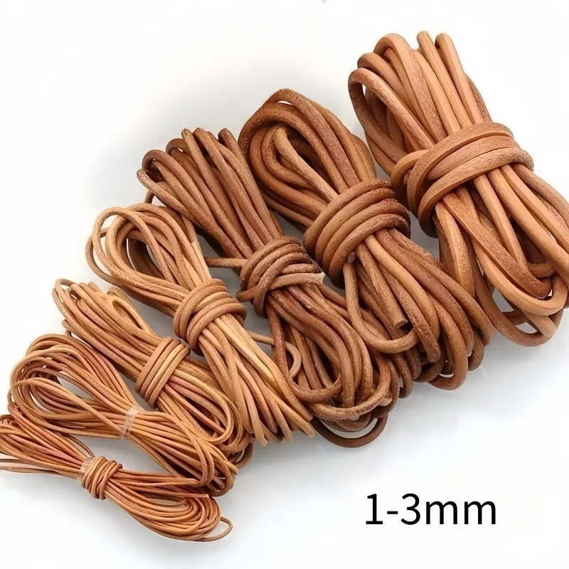 5 Yards/Lot 1-3mm Echte Rindsleder-Kordeln Runde Lederkordel für DIY-Bastelarbeiten, Ornamente und Schmuckherstellung – Detail 2