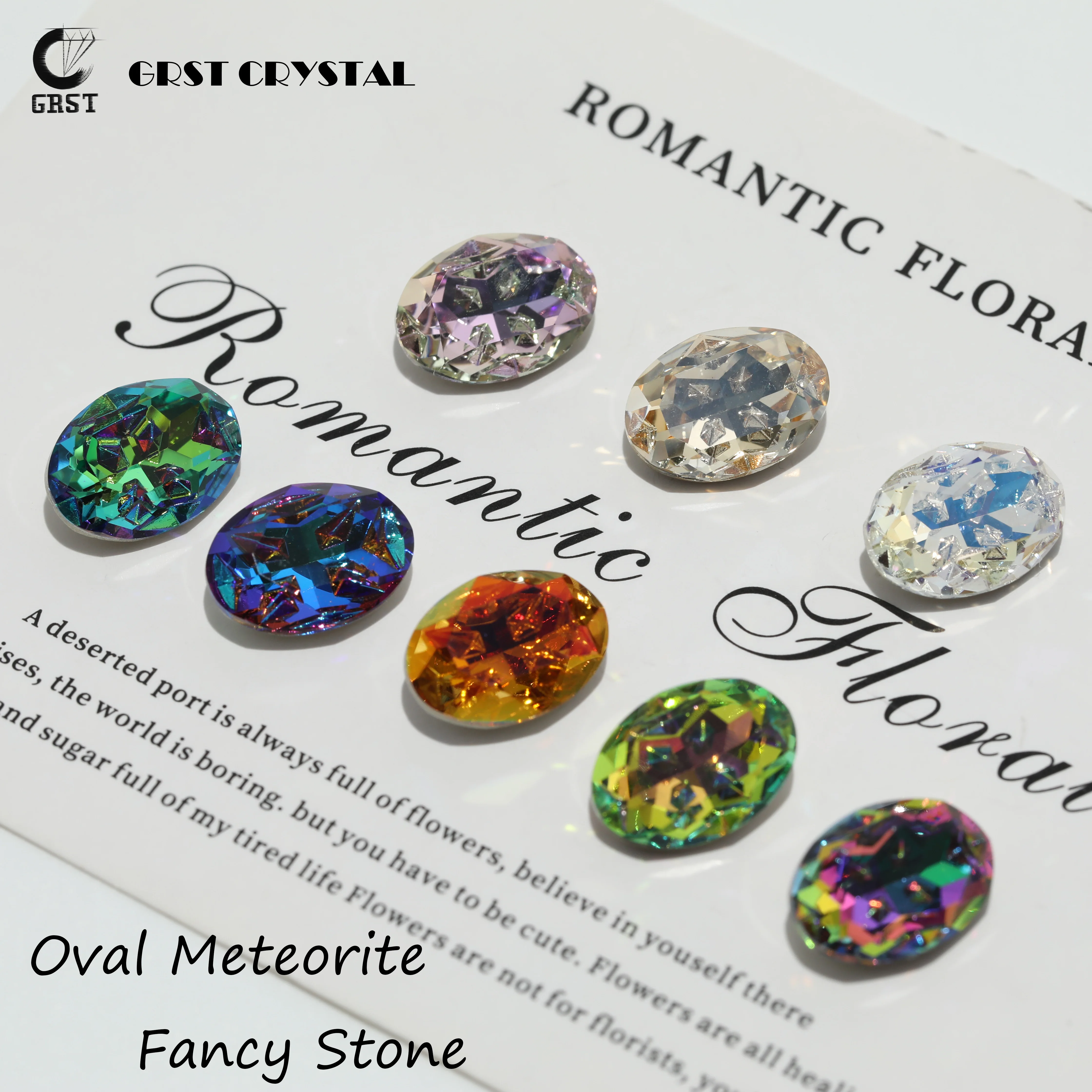 GRST Glänzende Kristallsteine DV4018 Oval Fancy Stones Premium Meteorite Serie Strasssteine DIY für Nagelkunst, Hochzeitskleider, Taschen und Zubehör – Detail 1