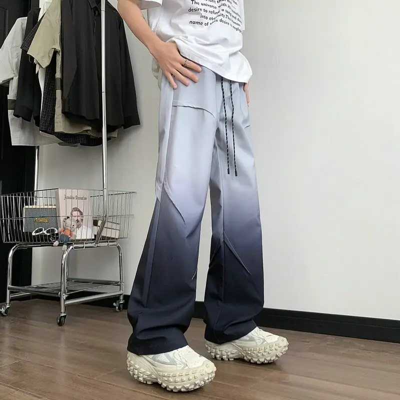 Kontrastfarbe Baggy Herren Casual Gerade Hosen Sommer Original Kleidung Y2k Koreanischer Stil Verkauf Ästhetische Klassische Herrenhose
