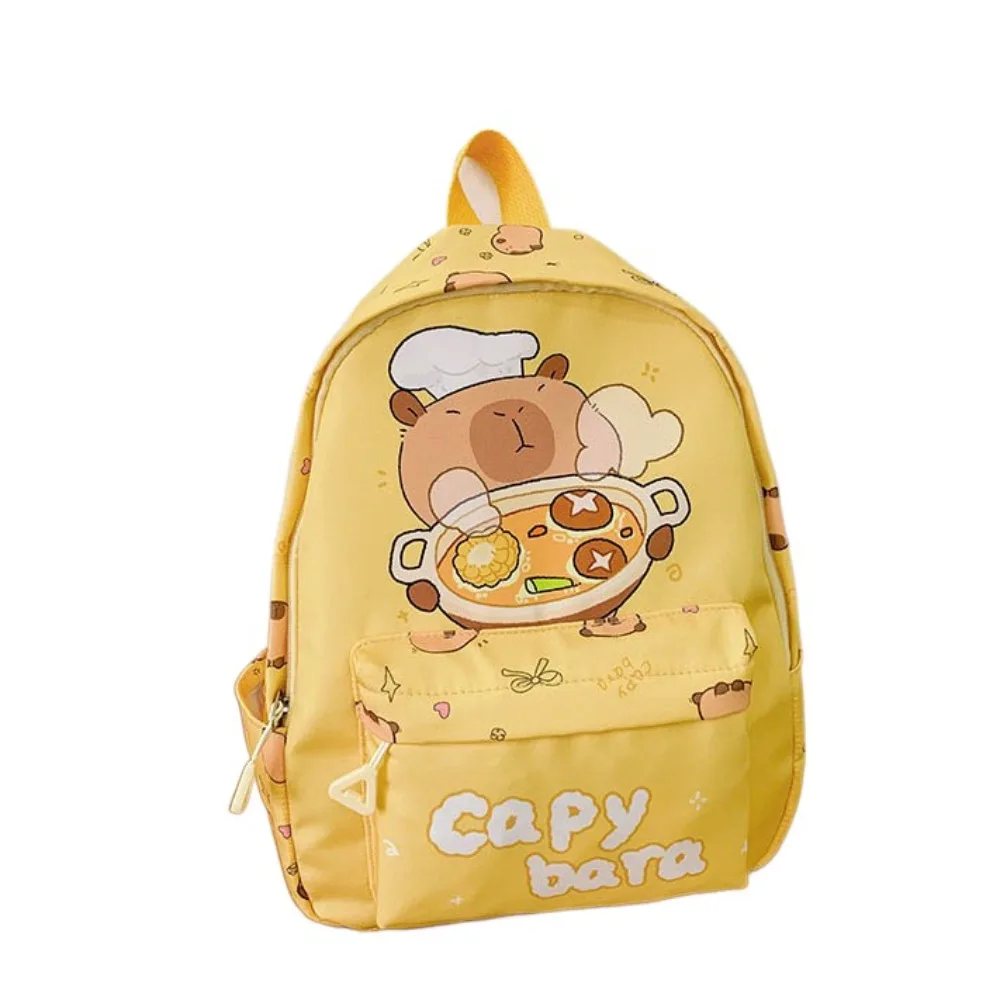 

Легкий детский рюкзак, водонепроницаемый большой вместительный школьный рюкзак с капибарой, широкие ремни, нейлоновая сумка для книг с мультяшными животными, подарки