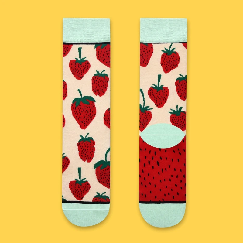 Neue Frauen Socken Cartoon Obst Tier Charaktere Pflanze Kaktus Graffiti lustige Mode bunte Strumpf Designer Socken