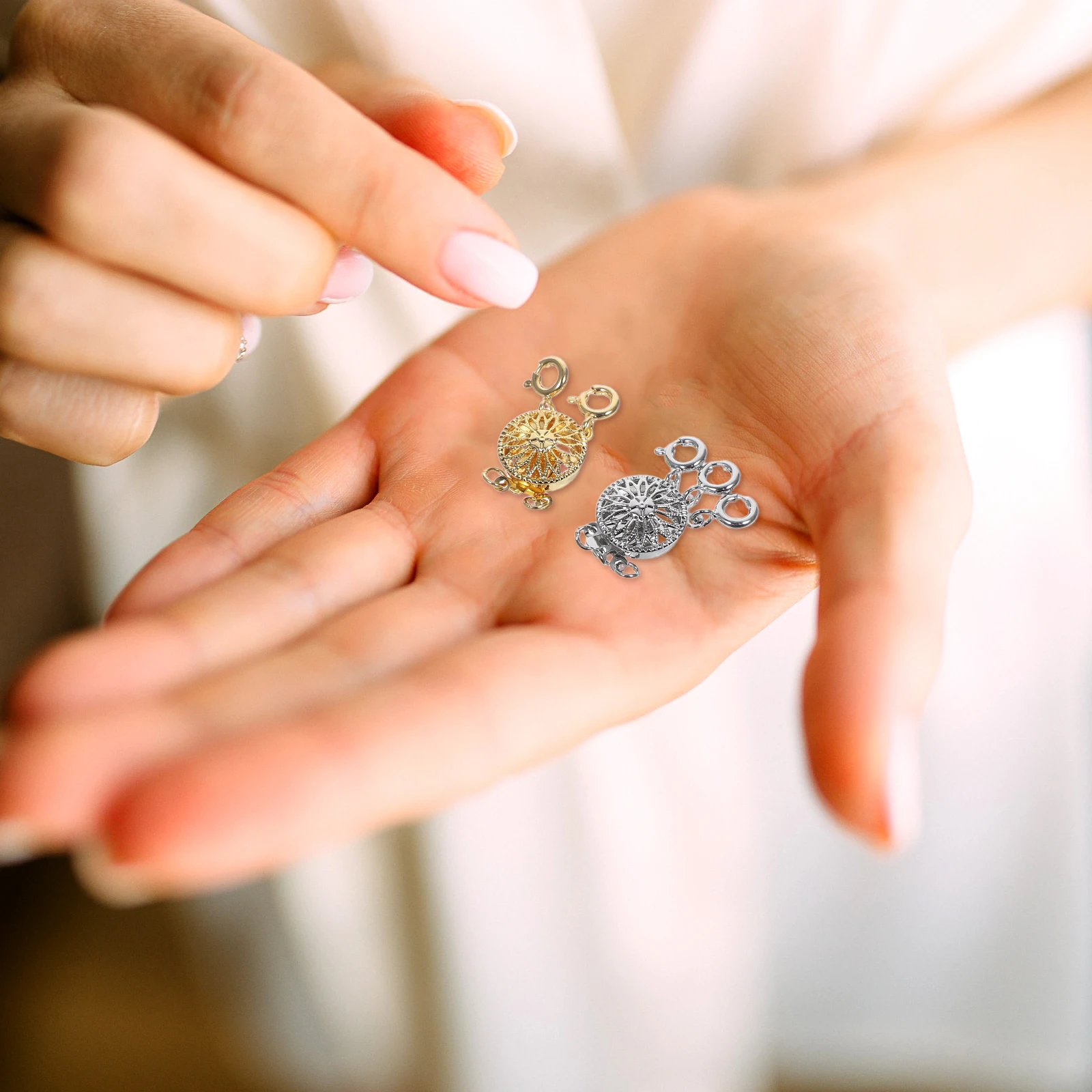 3 قطعة فواصل طبقات القلادة موصلات نحاسية للقلائد المتعددة مستلزمات صناعة المجوهرات المشابك المضادة للتشابك