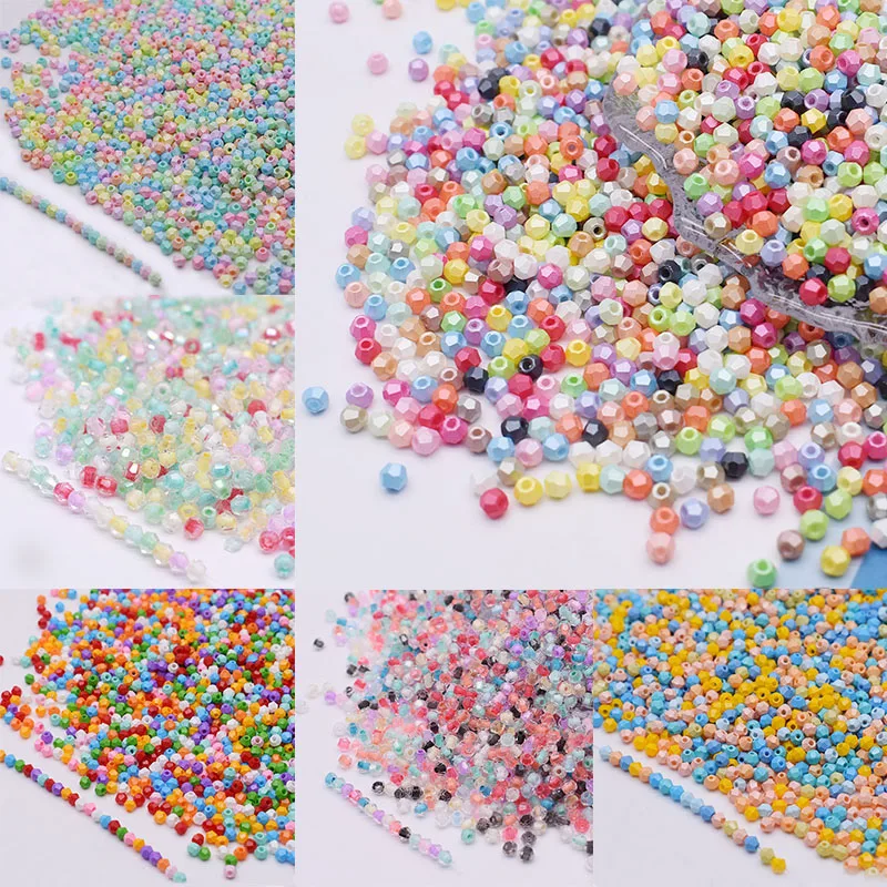 4mm 200pcs/bag Bicone Crystal Glass Beads Loose Spacer Beads Austria Faceted Crystal Beads For Jewelry Making DIY