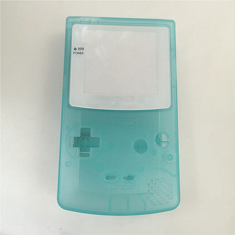 Lensa kaca putih OSD Menu Q5 versi robekan Kit layar LCD + cangkang rumah hijau bening bercahaya pra-potong untuk Game anak warna GBC