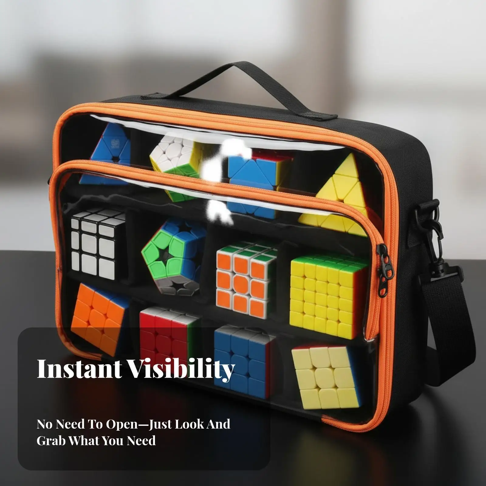 Portable Cube Storage Bag Padded Divider Inserts, Speed Cube Carrying Case, for Competitions