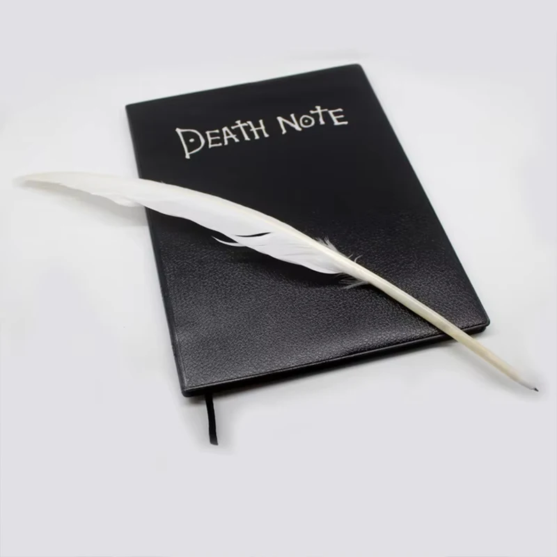 Anime Death Note Notizbuch-Set, Leder-Tagebuch und Federstift, Animationskunst, Schreibtagebuch, Death Note Notizblock