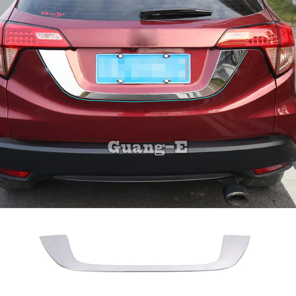 

Car Detector ABS Chrome Back Rear License Frame Plate Trim Strip Bumper Trunk For Honda HRV HR-V Vezel 2014 2015 2016 2017 2018