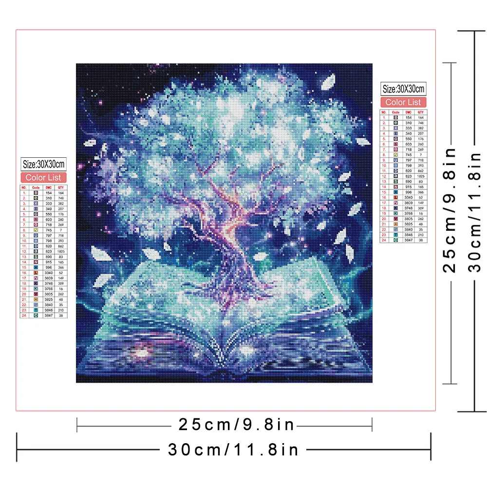 AZQSD Diamond Mosaic Complete Kit Tree Book Landscape Wall Decoration Diamond Painting Fantasy Home Decoration
