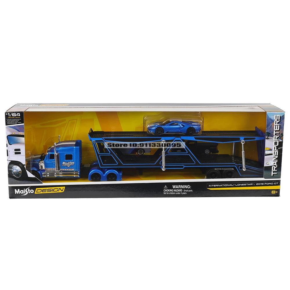Maisto 1:64 International/2019 FORD GT Transport Casting Manufacturing Trailer Model Simulation Model Alloy Car Collection