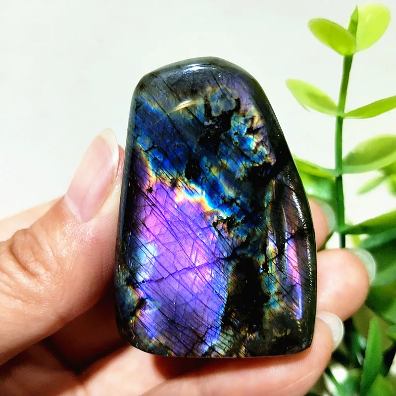 Natural Stones Colour Labradorite Light Palm Feng Shui Crystal Room Decor Meditation Healing Spiritual Reiki Energy Healing view 4