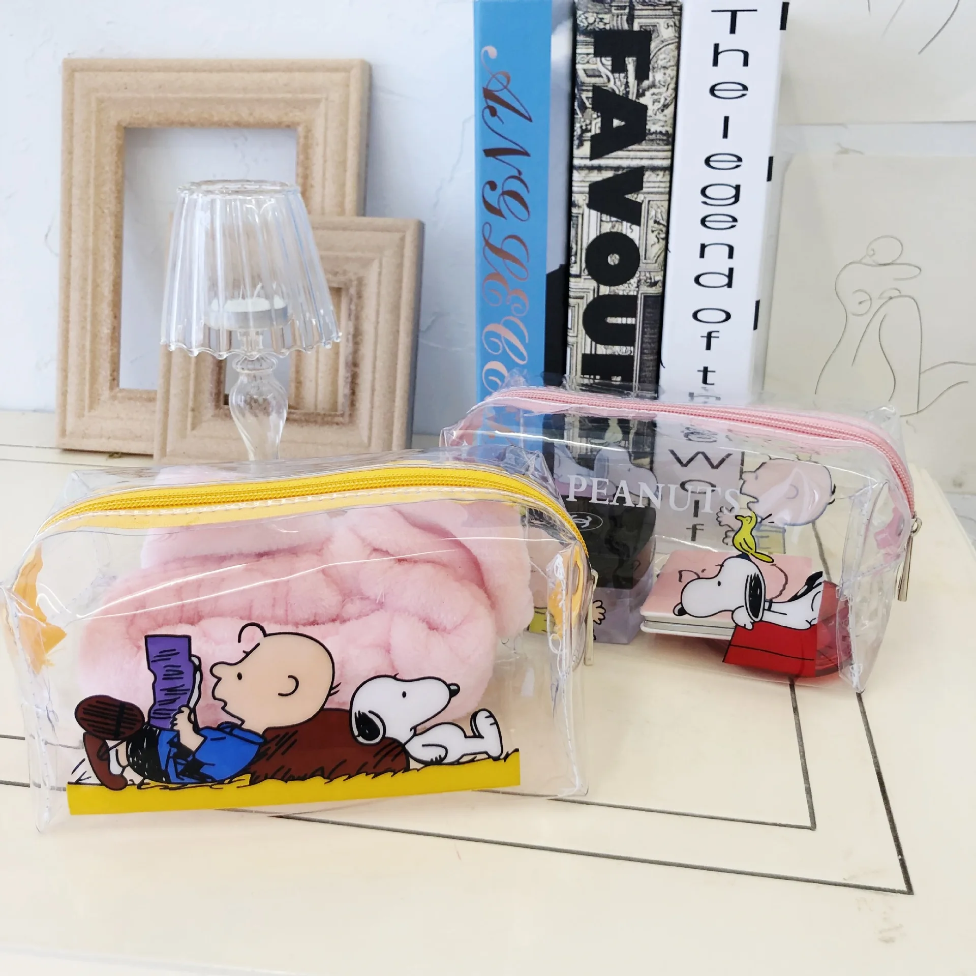 Snoopy Anime Cartoon Waterproof Toiletry Organizer Cute Print Travel Cosmetic Bag Transparent Makeup Bags for Women Girls Clear