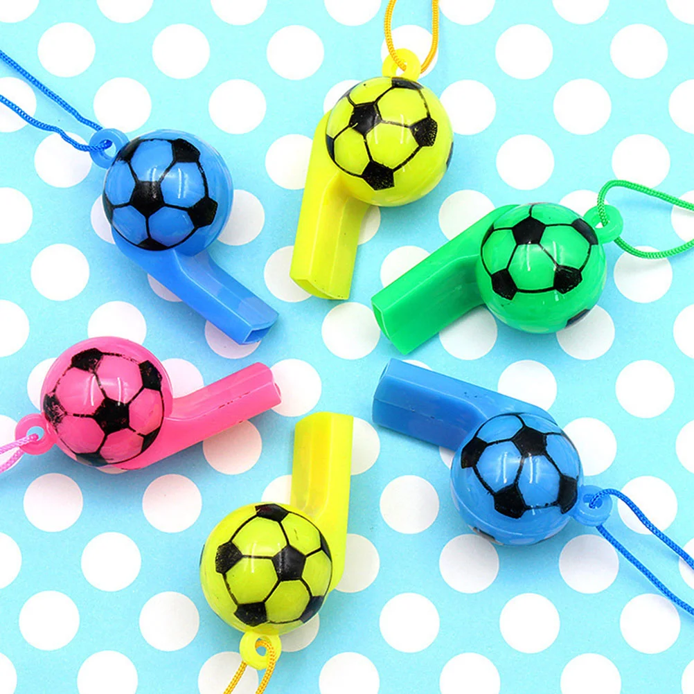 24 Pcs Football Pattern Whistle Training Sports Referee for Kids Pet Whistles Toys