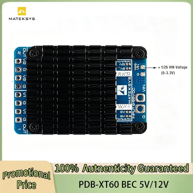 MATEK POWER MODULE PM20S-2 with Two Independent Step-Down Voltage Regulators 9V To 85V DC IN 25K Voltage Divider for FPV Drone