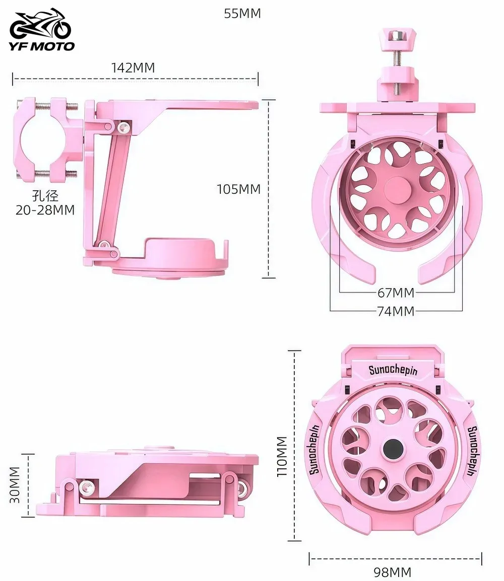 Universal Motorrad Tasse Halter ABS Einstellbare Wasser Flasche Halterung Faltbare Lenker Getränke Halter Radfahren Zubehör