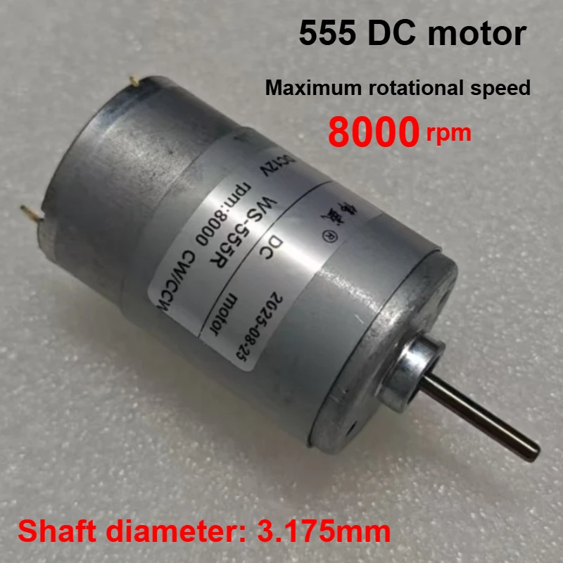 Micro 555 DC Motor High Speed 12V 24V Adjustable Silent Motor with Positive Negative Rotation