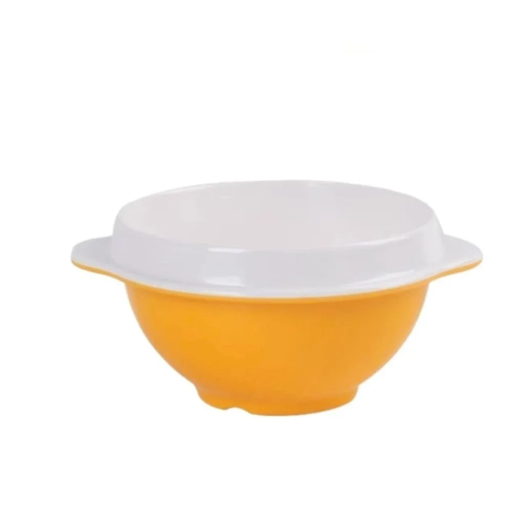 

2 pieces Break-Resistant Melamine Rice Bowl High Temperature Resistant Thickened Porridge Bowl Anti Scalding Two Color Splicing