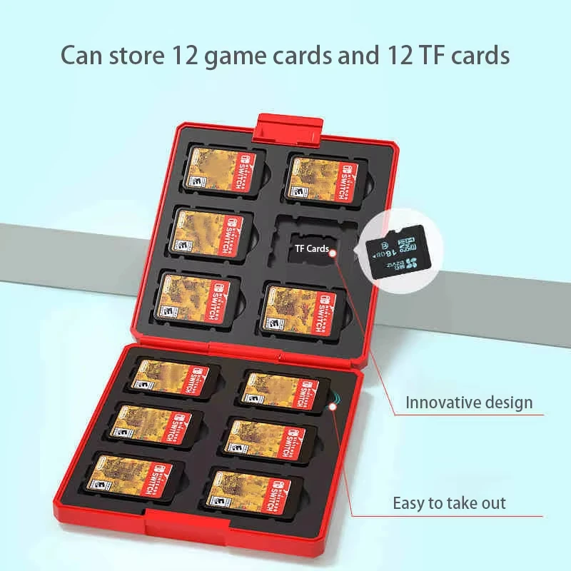 12 in 1 Game Cards Storage Case For Nintendo Switch Oled Box 3D Cartoon SD TF Memory Card Protective Cover Shell Accessories