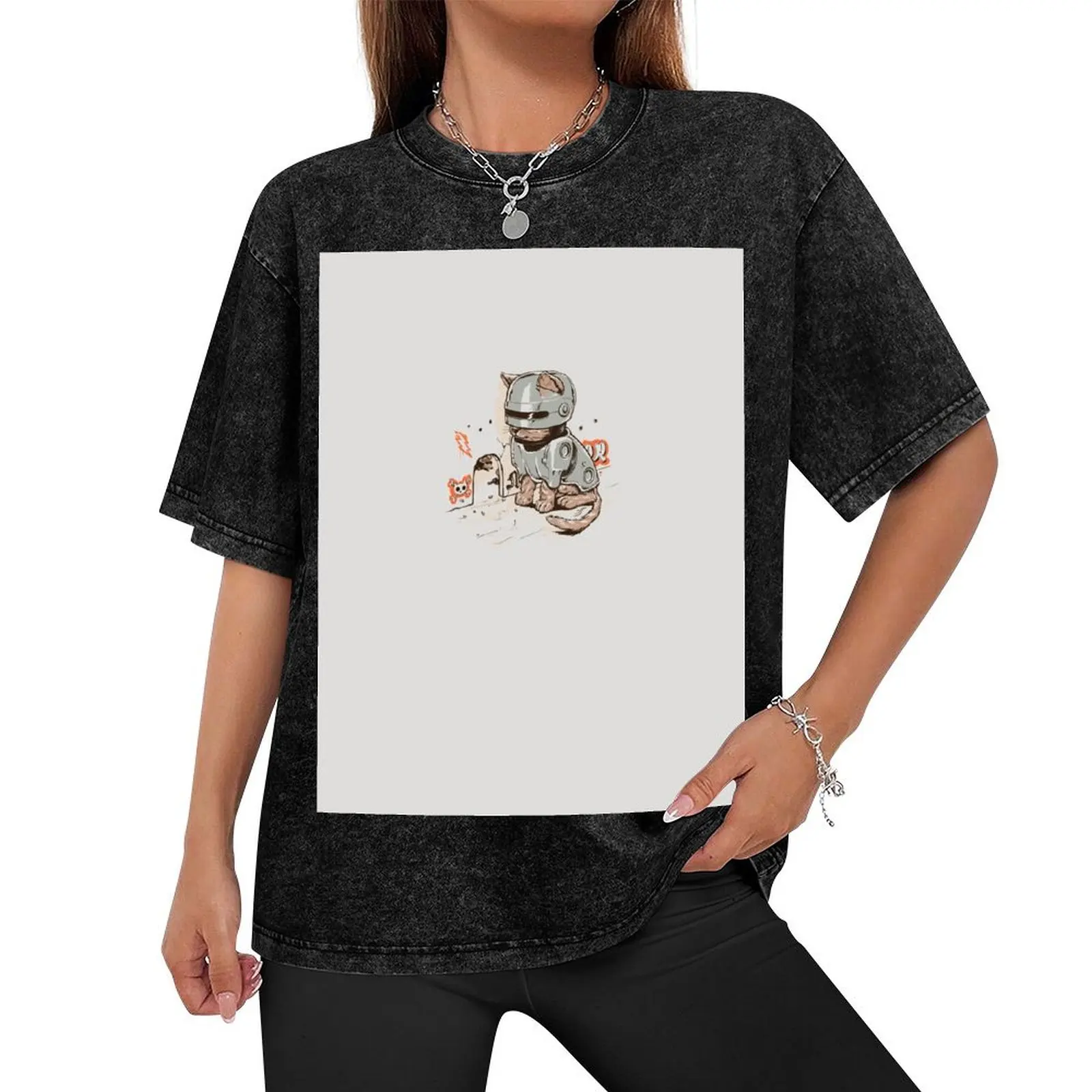 ROBOCAT T-Shirt street wear oversized shirts graphic tees luxury clothing labubu mens plain t shirts