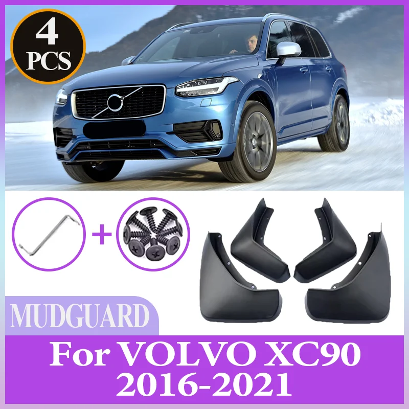 

For VOLVO XC90 2016-2021 4PCS Car Anti-splash Mud Flaps Front Rear Fender Wheel Cover Guard Mudguard Splash Guard Accessories