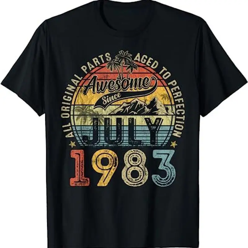 

НОВАЯ винтажная мужская футболка Awesome с июля 1983 года на 40-летие, размер S 3XL