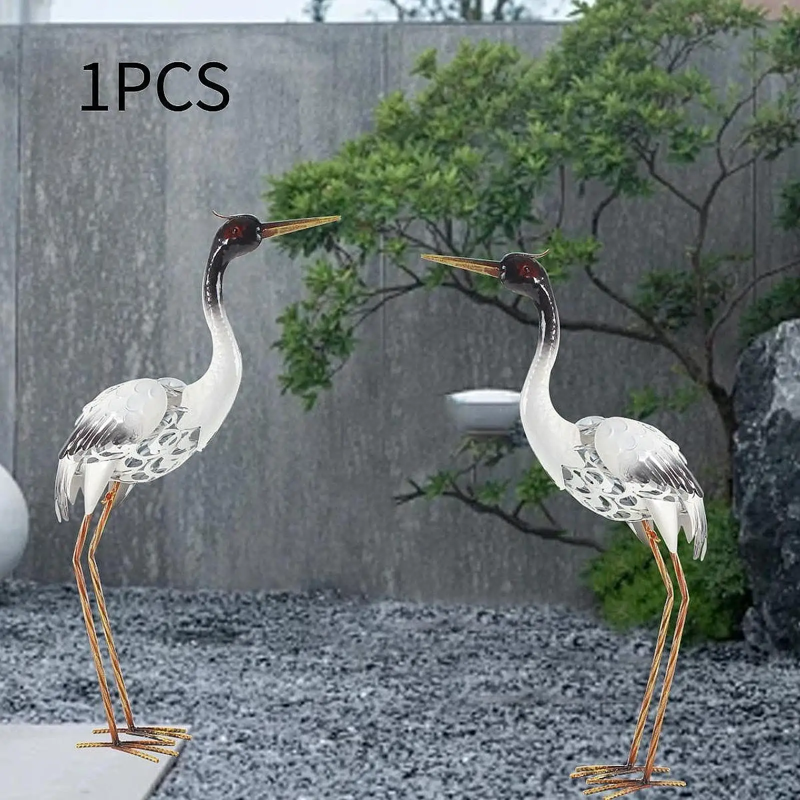 

Crane Statue Metal Realistic Weatherproof Garden Decoration Heron Sculpture for Outdoor Balcony Farmhouse Courtyard Landscape