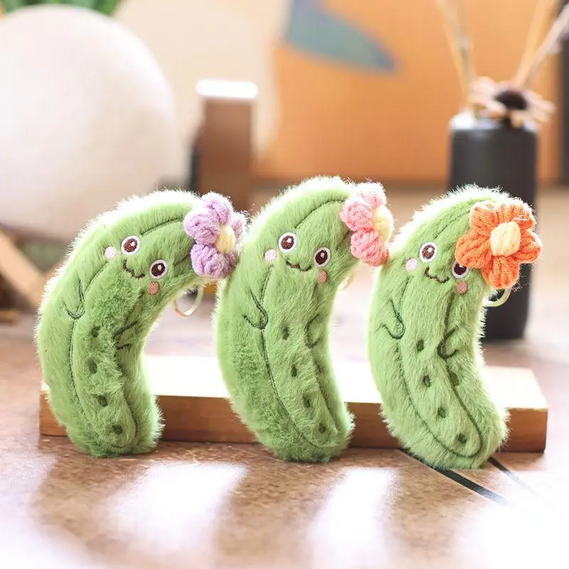 

[JT]1 Piece Cute Cucumber Bitter Gourd Plush Keychain Pendant for Backpack Accessory DIY Decoration