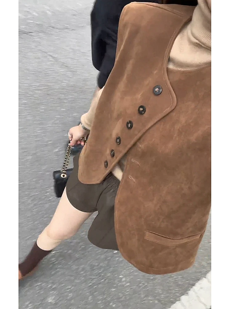 Casual damesvest, modieus, veelzijdig, afslankend, geschikt voor woon-werkverkeer, ronde hals, enkel knoopsluiting