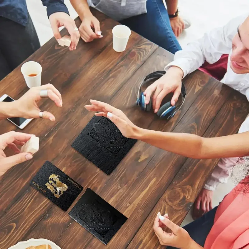 Zwart Goudfolie Poker Waterdichte Speelkaarten Zwart 54 Vellen Kaartspellen Kaart Goocheltruc Magia Magie Goochelaars Prop Accessoire