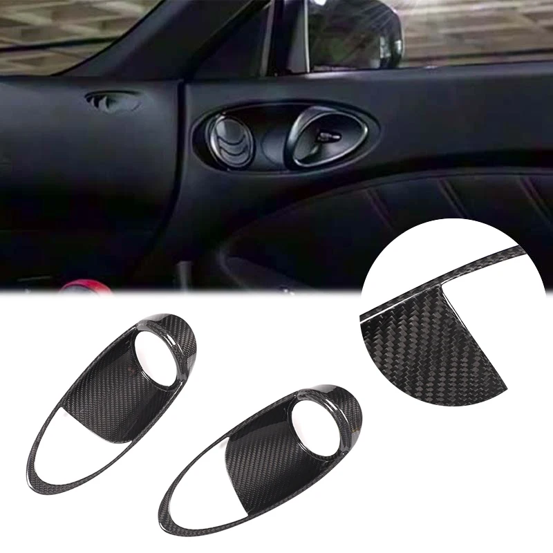 Real carbon fiber car interior door bowl handle decorative frame interior door handle protective cover For 2009-2020 Nissan 370Z