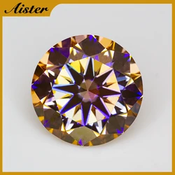 Moissanite Loose Stone Royal Golden Round cut 6.5mm Pass Diamond Tester GRA Certificate for Moissanite Jewelry Making
