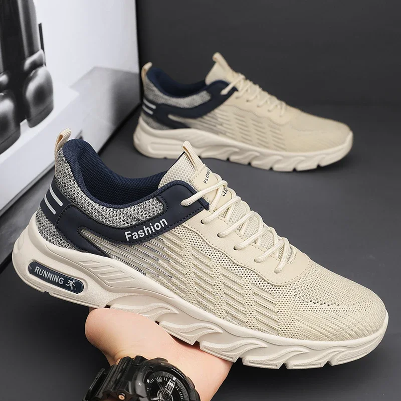 Chaussures de sport tout assorties pour hommes, tissage volant décontracté, chaussures à la mode, printemps et automne, nouvelle tendance, 2024