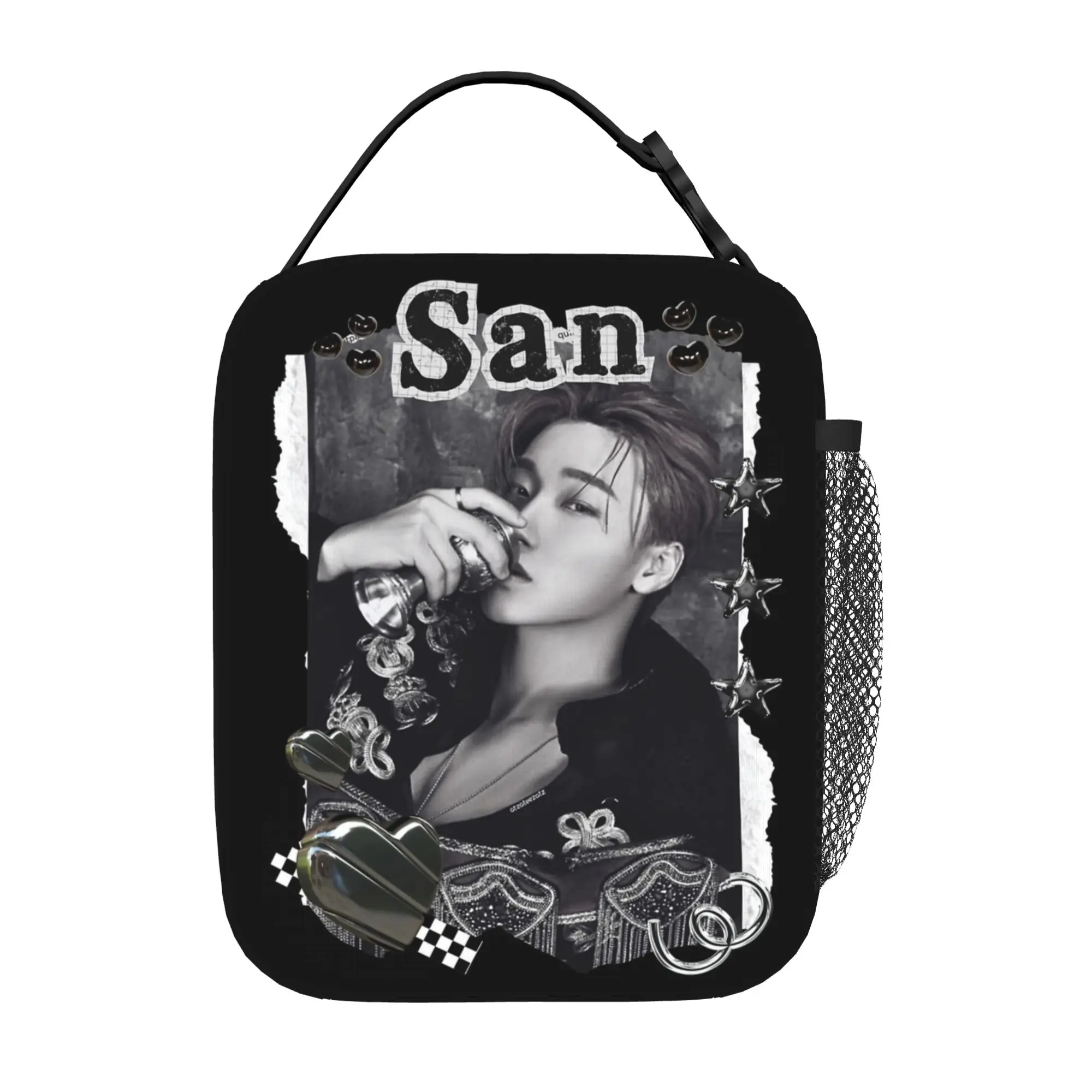Kpop Boy Group A-Ateez Thermal Insulated Lunch Bags for Picnic  Portable Bento Box Cooler Thermal Lunch Boxes