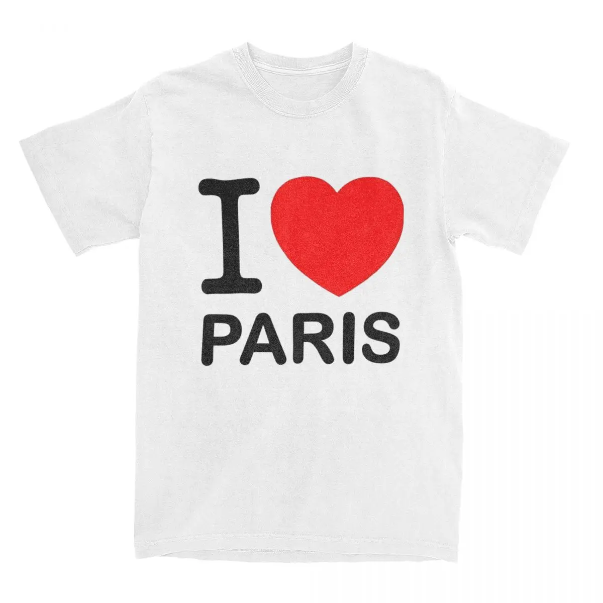 Camiseta para hombre I Love Paris, camisetas de regalo Harajuku I Heart Paris, camisetas francesas de playa, camisetas informales Vintage, regalo
