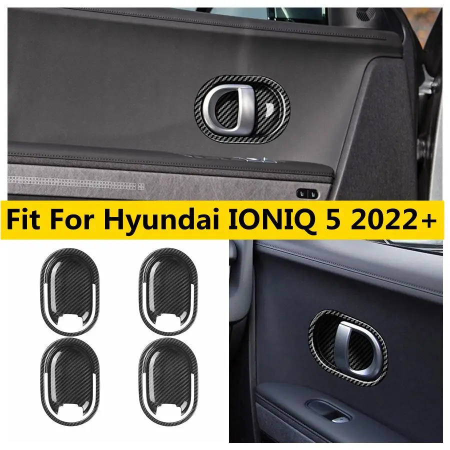 

Inside Car Door Pull Doorknob Handle Clasping Bowl Decoration Frame Cover Trim For Hyundai IONIQ 5 2022 - 2024 Car Accessories