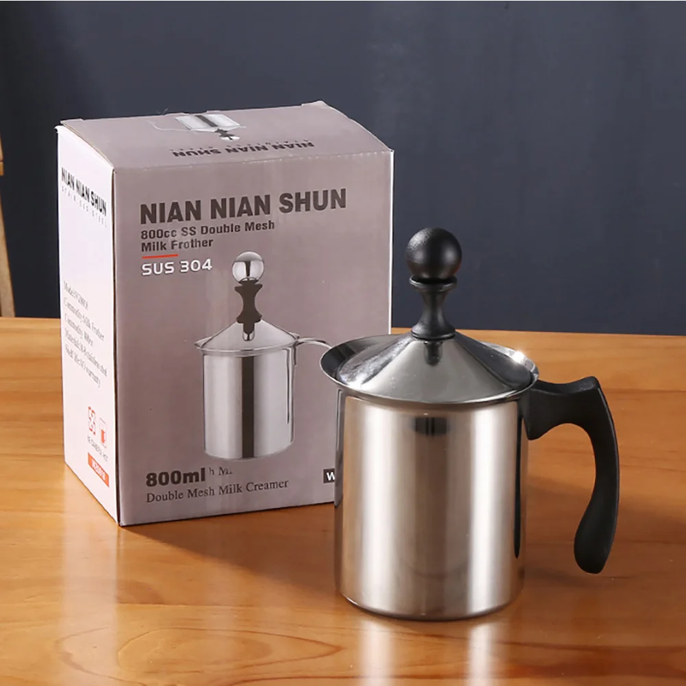

Stainless Steel Frother Manual H Pump Latte Art Maker Easy Clean Coffee Kitchen Manual Milk Frother Bar Tools