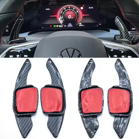 ABS Carbon Fiber Print Paddle Shift for Volkswagen Amarok VW Jetta Nivus Virtus T-Cross Golf MK8 R GTI Crossfox Car Accessories