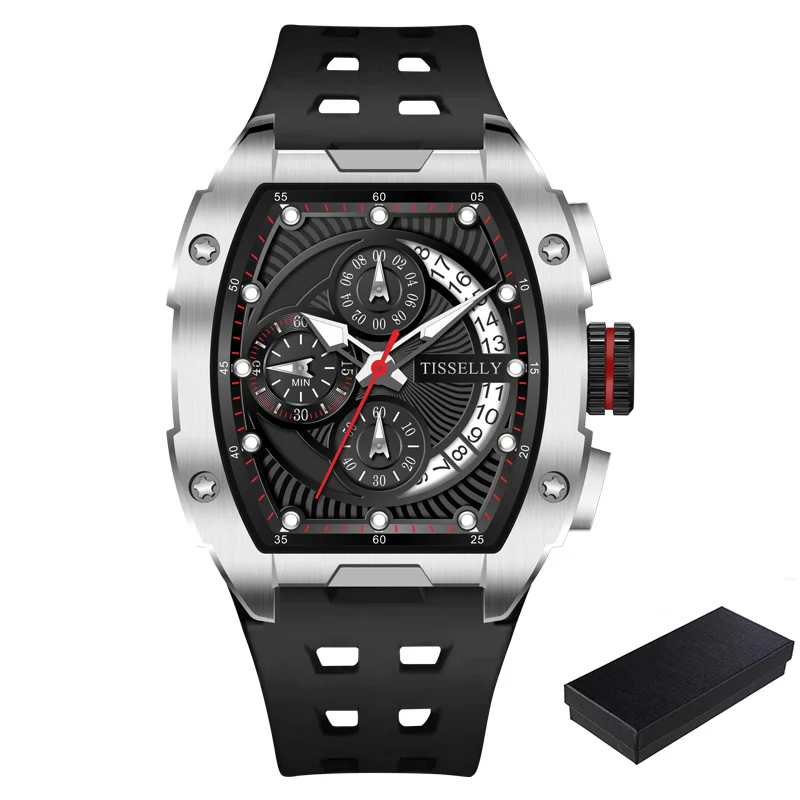 Trend Casucal Watch Quartz Men Sport Big Dial Luxury High Qulity Clock on Hand Mutli relog